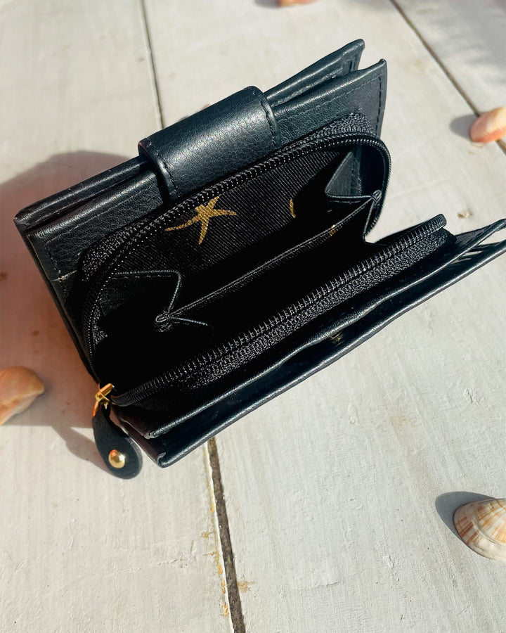 Lory Small Wallet - Black Leather