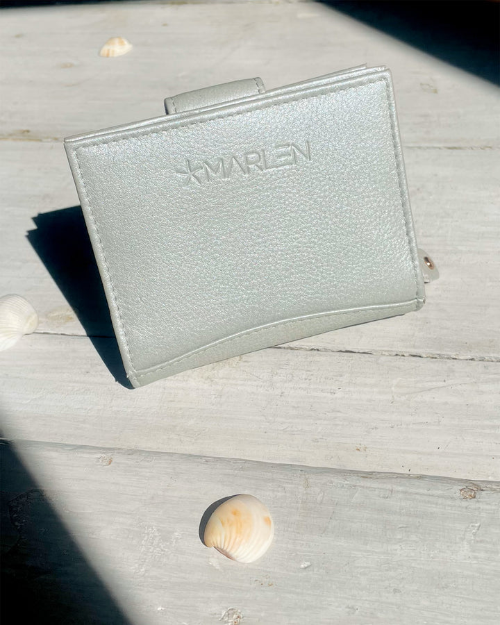 Lory Small Wallet - Silver Metallic Leather