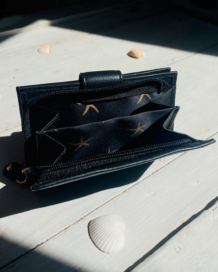 Paris Medium Wallet - Black Leather