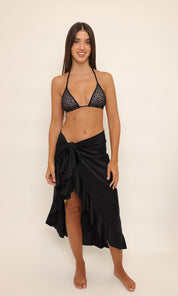 Shimmer Ruffled Sarong - Onyx