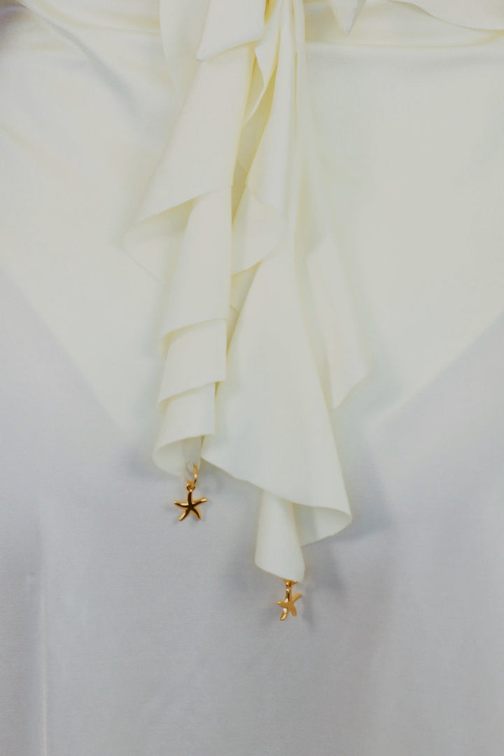 Shimmer Ruffled Sarong - Pearl